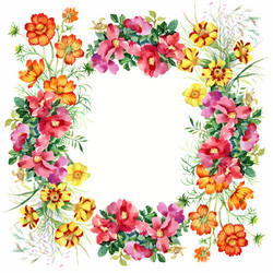 Elegant Floral Watercolor Frame Vector Image