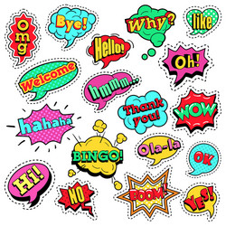 Pop art comic speech bubbles set Royalty Free Vector Image