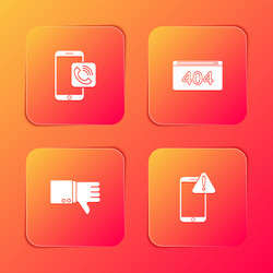 set mobile phone call page with 404 error vector image