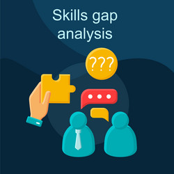 Skills gap analysis flat concept icon vector