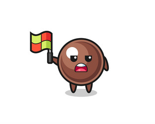tapioca pearl character as line judge putting vector image