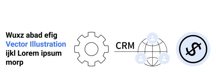 crm workflow with gear global network of users vector image