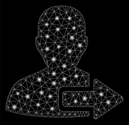 flare mesh wire frame user logout arrow with vector image