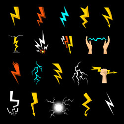 lightning icons set vector