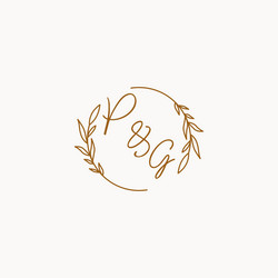 Letter pg wedding monogram logo design Royalty Free Vector