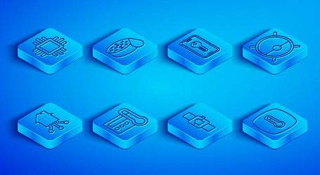 set line processor with cpu water sensor smart vector image