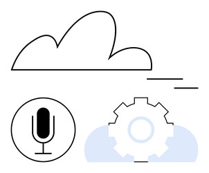 voice command integration with cloud technology vector image
