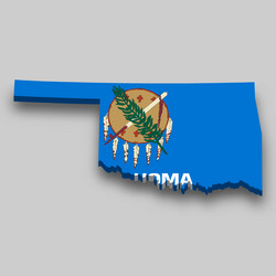 3d isometric map of oklahoma is a state united vector