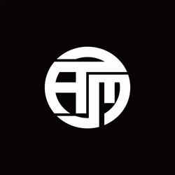 am logo monogram with rounded line swipe design vector image