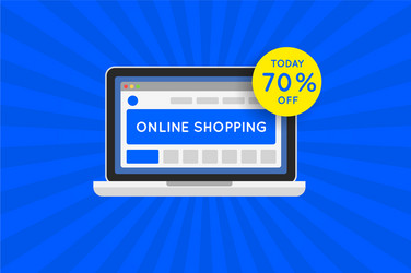 Online shopping website sale icon vector