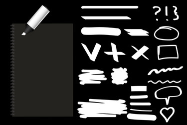 Scribbles on chalkboard marker hand drawn vector