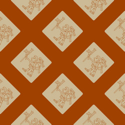seamless pattern with symbols from aztec codices vector image