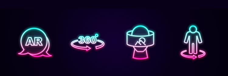 set line augmented reality ar 360 degree view vector image