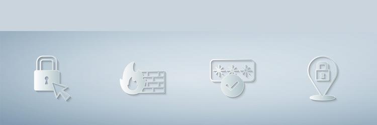 set lock firewall security wall password vector image