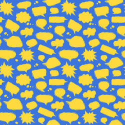 speech bubble seamless pattern in linocut style vector