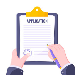 submit application document form flat style design vector image