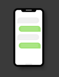 Template black smartphone with sample chat vector