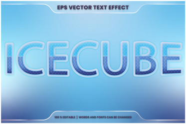 text effect in 3d ice cube words font styles vector image