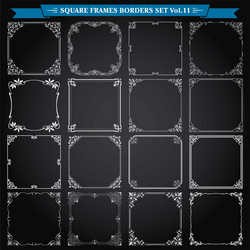 Decorative rectangle frames and borders set gold Vector Image