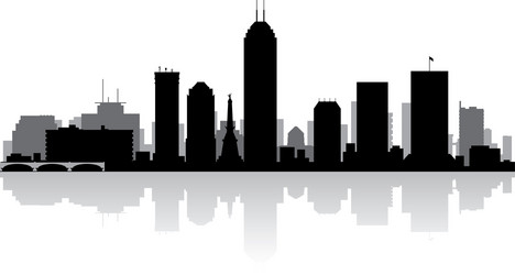 Indianapolis Skyline Silhouette Vector Image