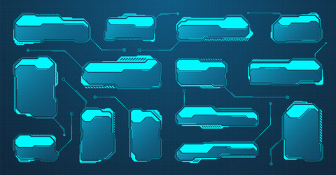 blue futuristic hud or ui elements sci-fi user vector image