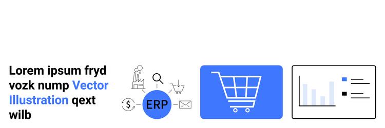 erp system integration with e-commerce vector image
