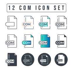 File Format Icon Set - COM vector image