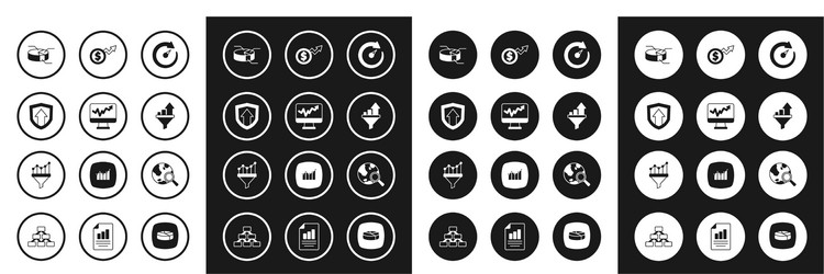 set digital speed meter monitor with graph chart vector image