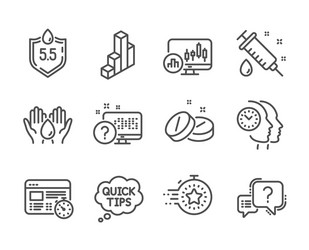 set science icons such as question mark timer vector image