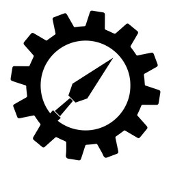 simple of chisel icon in gear for app or web vector image
