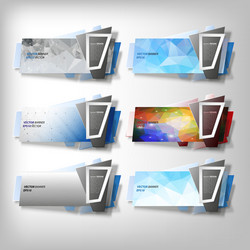 Big infographic banners set origami styled vector