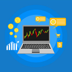 blockchain scheme mining crypto currency server vector image