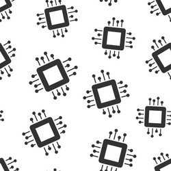 computer cpu icon in flat style circuit board vector image