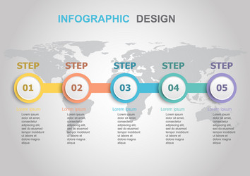 infographic design template with workflow vector