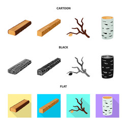 isolated object of tree and raw logo set vector image