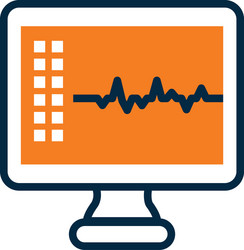 Isolated pulse inside computer half line vector