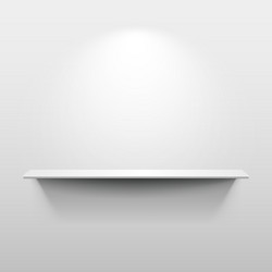 shelf with shadow in empty white room vector