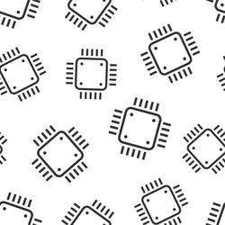 computer cpu icon in flat style circuit board vector image