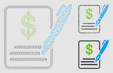 contract mesh network model and triangle vector image