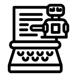 robot writing text on a typewriter artificial vector image
