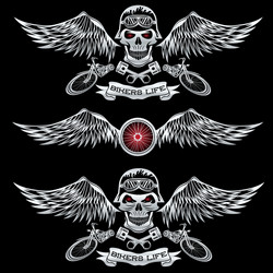 Biker Labels & Motifs Vector Image