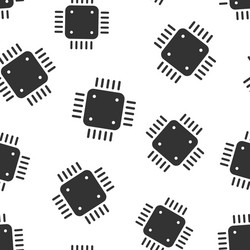 Computer cpu icon in flat style circuit board vector