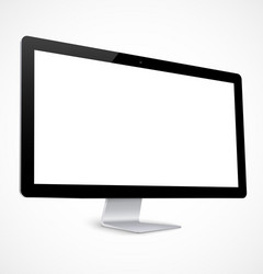 computer display with white screen vector