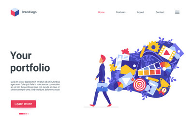 your portfolio landing page freelancer artist vector