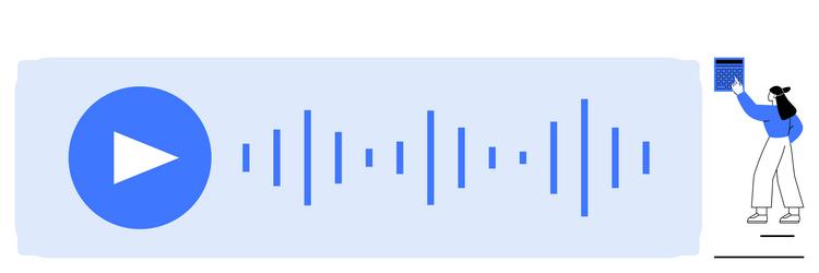 audio player interface with play button vector image