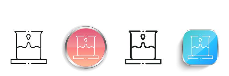 beaker icon thin linear regular and button style vector image