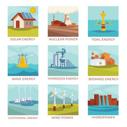 energy sources power plants and natural resources vector