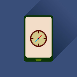 flat web icon with long shadow mobile navigation vector image