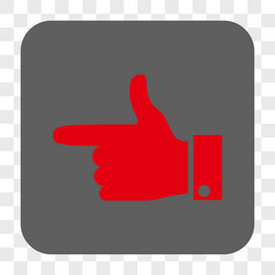 hand pointer left rounded square button vector image