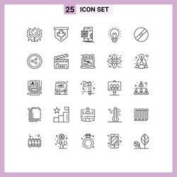 set 25 modern ui icons symbols signs for light vector